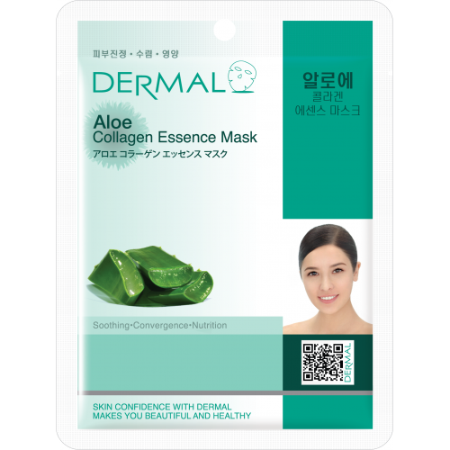 Тканевая маска с коллагеном и экстрактом алоэ DERMAL Aloe Collagen Essence Mask Soothing