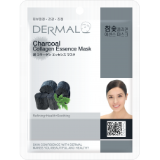 Тканевая маска с коллагеном и древесным углем DERMAL Charcoal Collagen Essence Mask Soothing