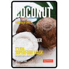 Тканевая маска It's Real Superfood Mask с экстрактом кокоса DERMAL It's Real Superfood Mask COCONUT