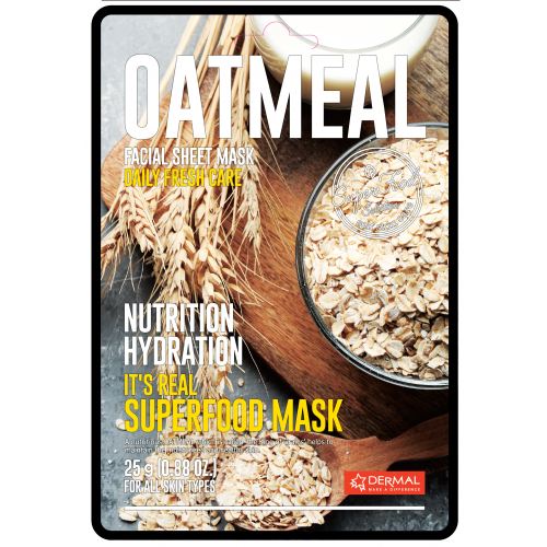 Тканевая маска It's Real Superfood Mask с экстрактом овсяной крупы DERMAL It's Real Superfood Mask OATMEAL