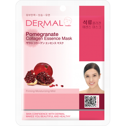 Тканевая маска с коллагеном и экстрактом граната DERMAL Pomegranate Collagen Essence Mask Wrinkle-care