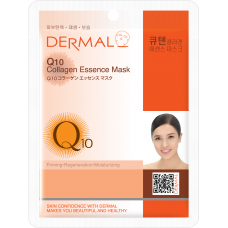 Антиоксидантная тканевая маска с коллагеном и коэнзимом DERMAL Q10 Collagen Essence Mask Wrinkle-care