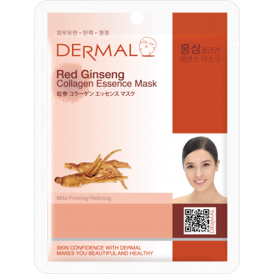 Антивозрастная тканевая маска с коллагеном и экстрактом женьшеня DERMAL Red Ginseng Collagen Essence Mask Wrinkle-care