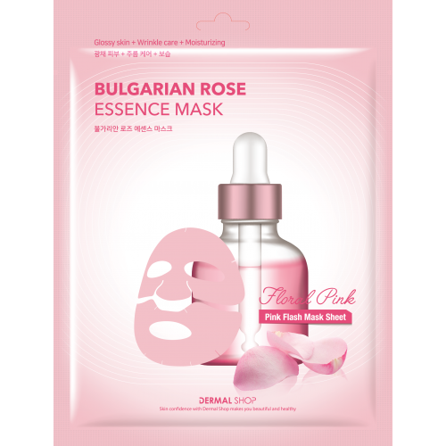 Фольгированная коллагеновая маска для лица с экстрактом болгарской розы DERMAL Bulgarian Rose Essence Mask  Rose Gold Foil