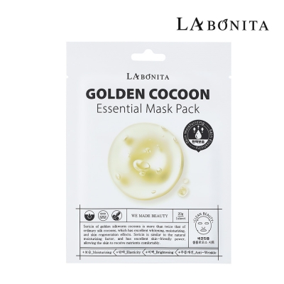 Питательная тканевая маска с коконом золотого шелкопряда LABONITA Golden Cocoon Essential Mask Pack